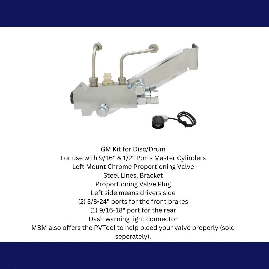 GM Left Side Prop Valve Kit. Disc_Drum - Chrome PV2CK-2